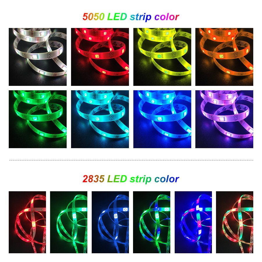 USB RGB LED Strip Light 8mm 60LEDs 5V SMD 5050 Smart APP Control Bluetooth Flexible Ribbon LED Tape Computer TV Backlight