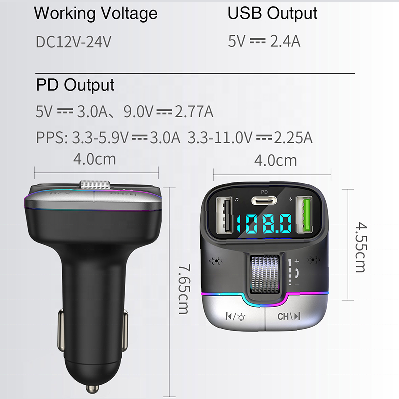 PD25W Audio Mp3 Player Usb Car Charger Fm Transmitter Modulator Fm Car Mp3 Player bluetooth Fm Transmitter for Car Kit Handsfree