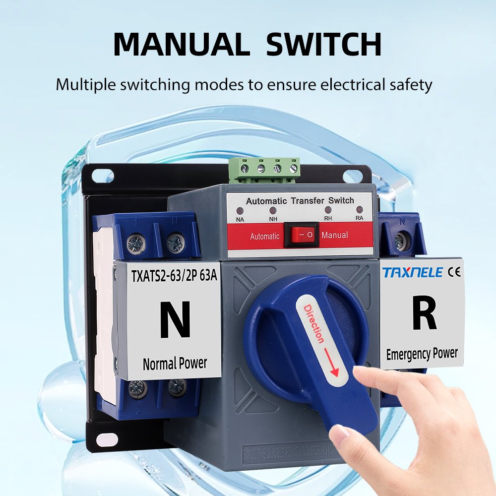 ATS 2P 4P 63A 230V 380V Micro Circuit Breaker Dual Power Automatic Transfer Switch Auto Transfer Switch