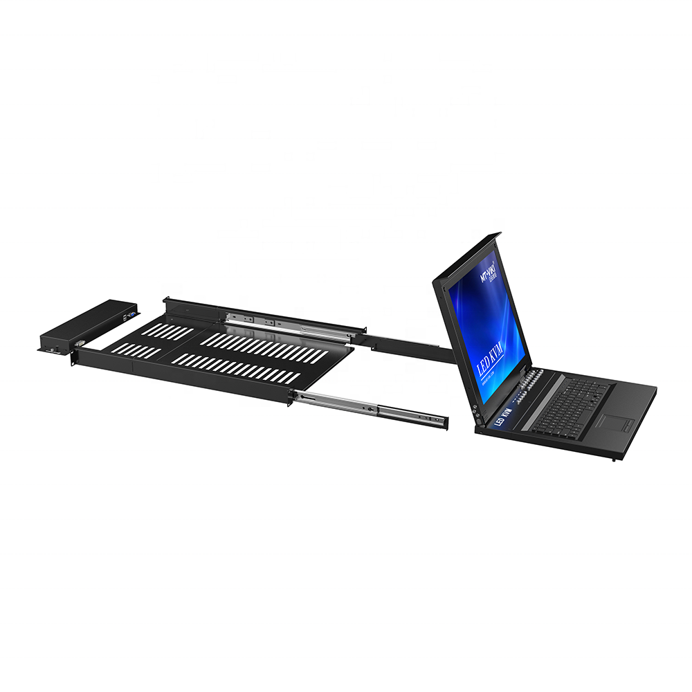 17'' LED 16 Port Rackmount KVM Switch Console Drawer + 16-pack Cables, MT-VIKI USB VGA LCD KVM Switch 16 in 1 Out