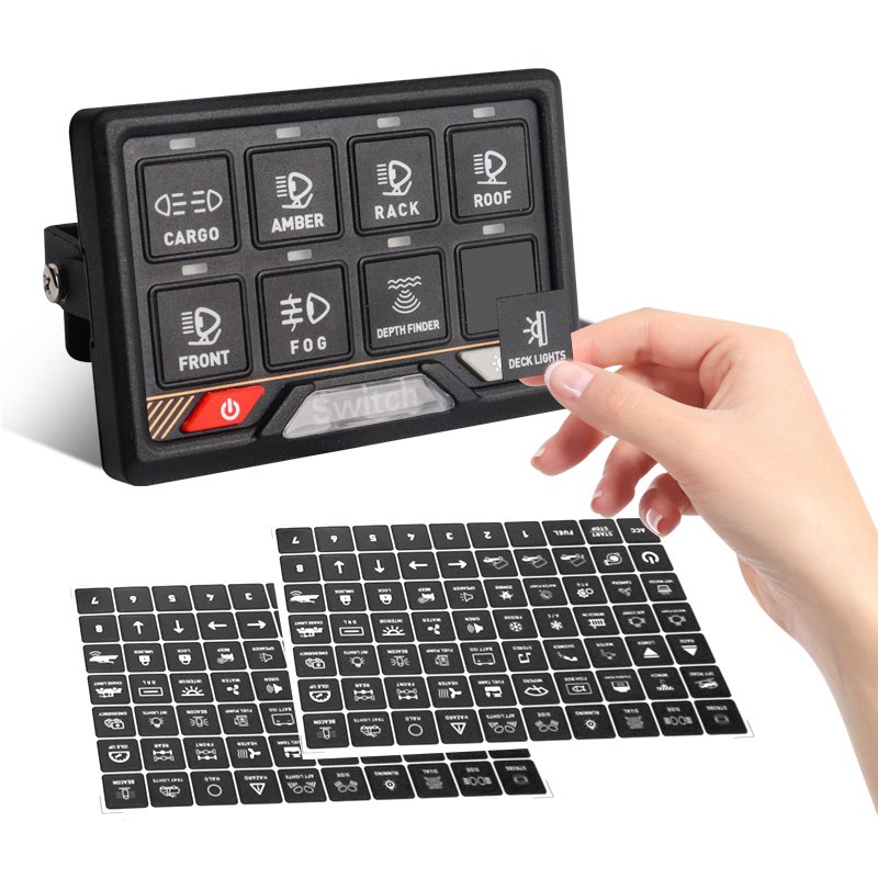 2024 New Design Touch Switch RGB 8Gang Switch Panel Remote Control Sticker