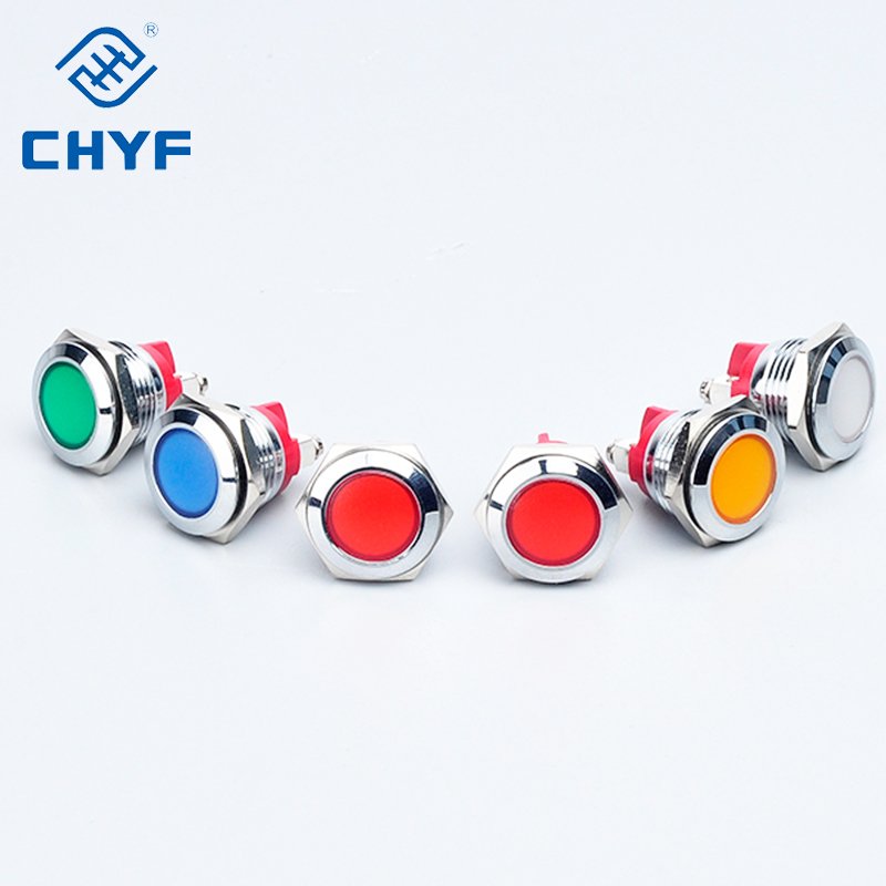10mm 24V 110V 220V Red Blue Green LED Metal Signal Light IP65 IK08 Pilot Lamp Auto Industrial Indicator LED Lighting Lamp