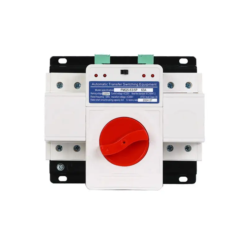 Double Power Manual Auto ATS Switch 2P 63A Automatic Transfer Switch 120V 220V 380V Controller For Generator