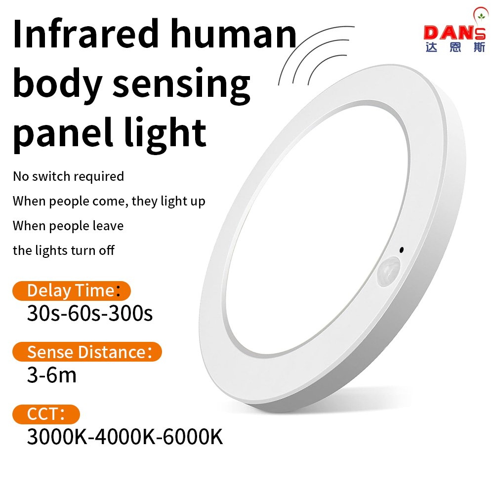 Shenzhen Tri-color Remaining Time Selectable Back-up Battery 18 Wattage White Round LED Panel Light With Motion Sensor