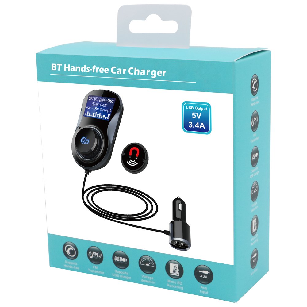 FM Transmitter BT-compatible Audio Car Mp3 Player Wireless Car FM Modulator Handsfree Car Kit LCD Display