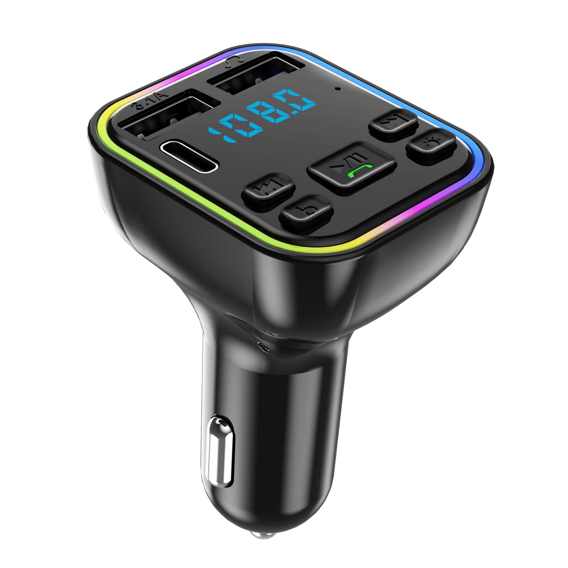 FM Transmitter 3.1A Quick Charge Dual USB Car Mp3 Player Charger Bluetooths Kit Car