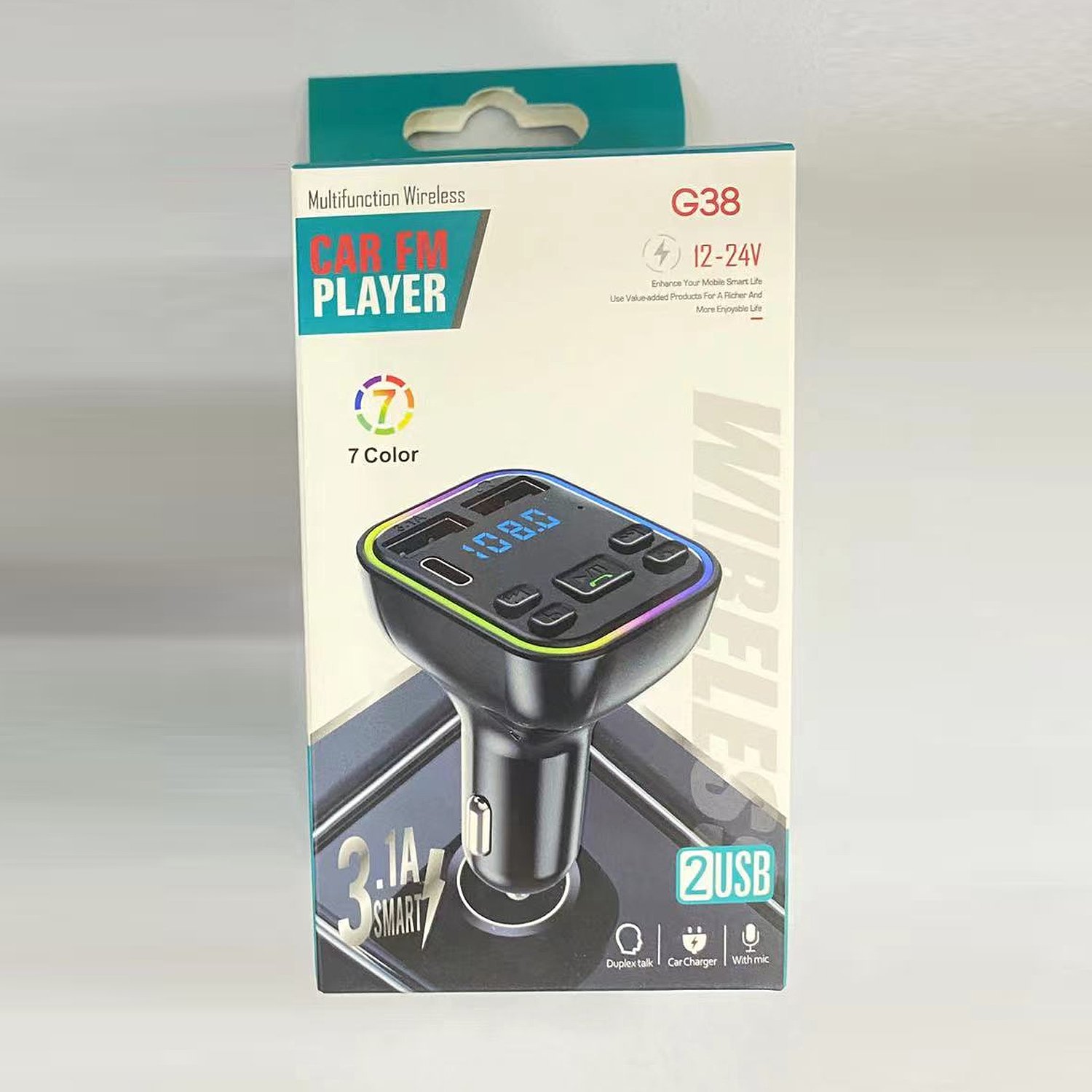 FM Transmitter 3.1A Quick Charge Dual USB Car Mp3 Player Charger Bluetooths Kit Car