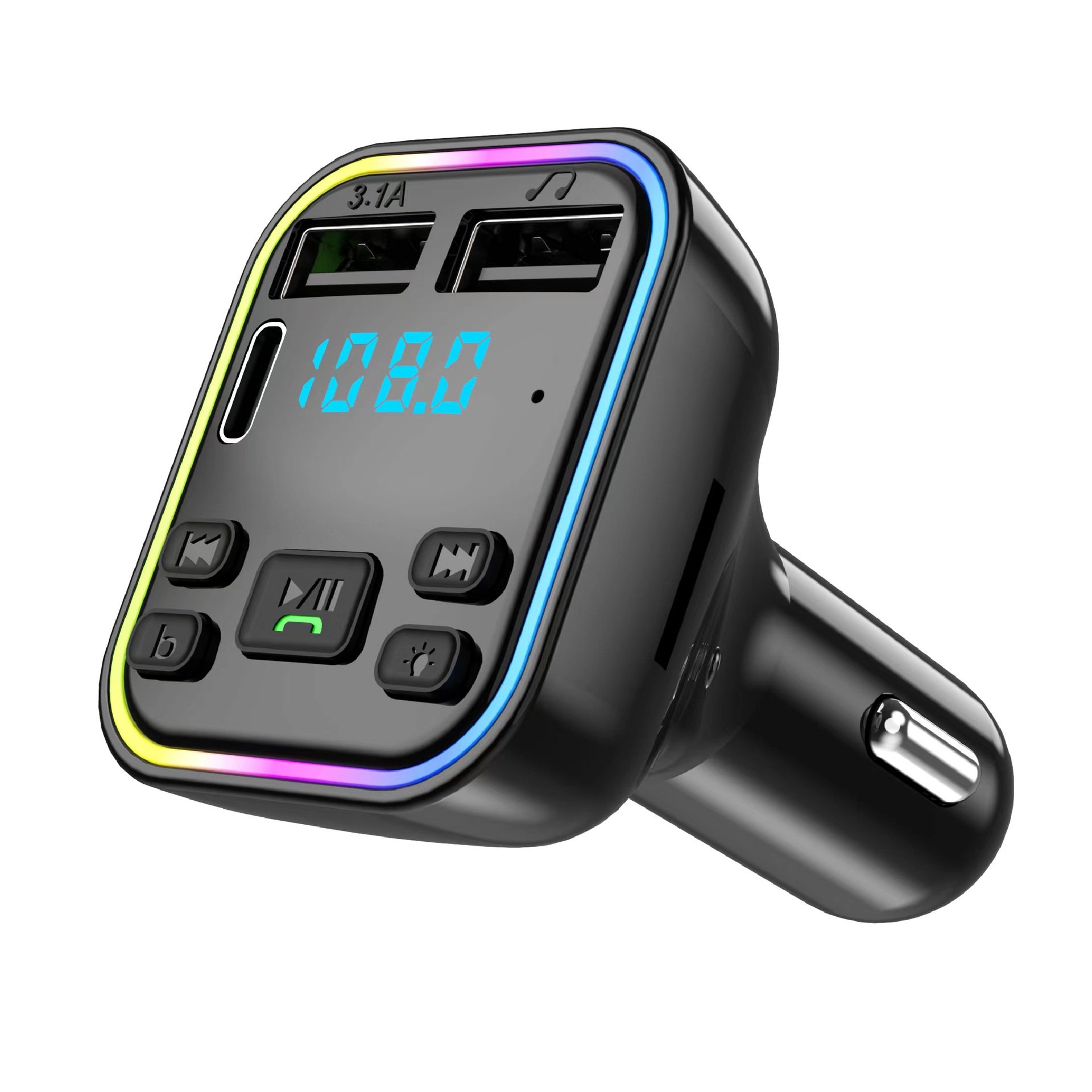 FM Transmitter 3.1A Quick Charge Dual USB Car Mp3 Player Charger Bluetooths Kit Car
