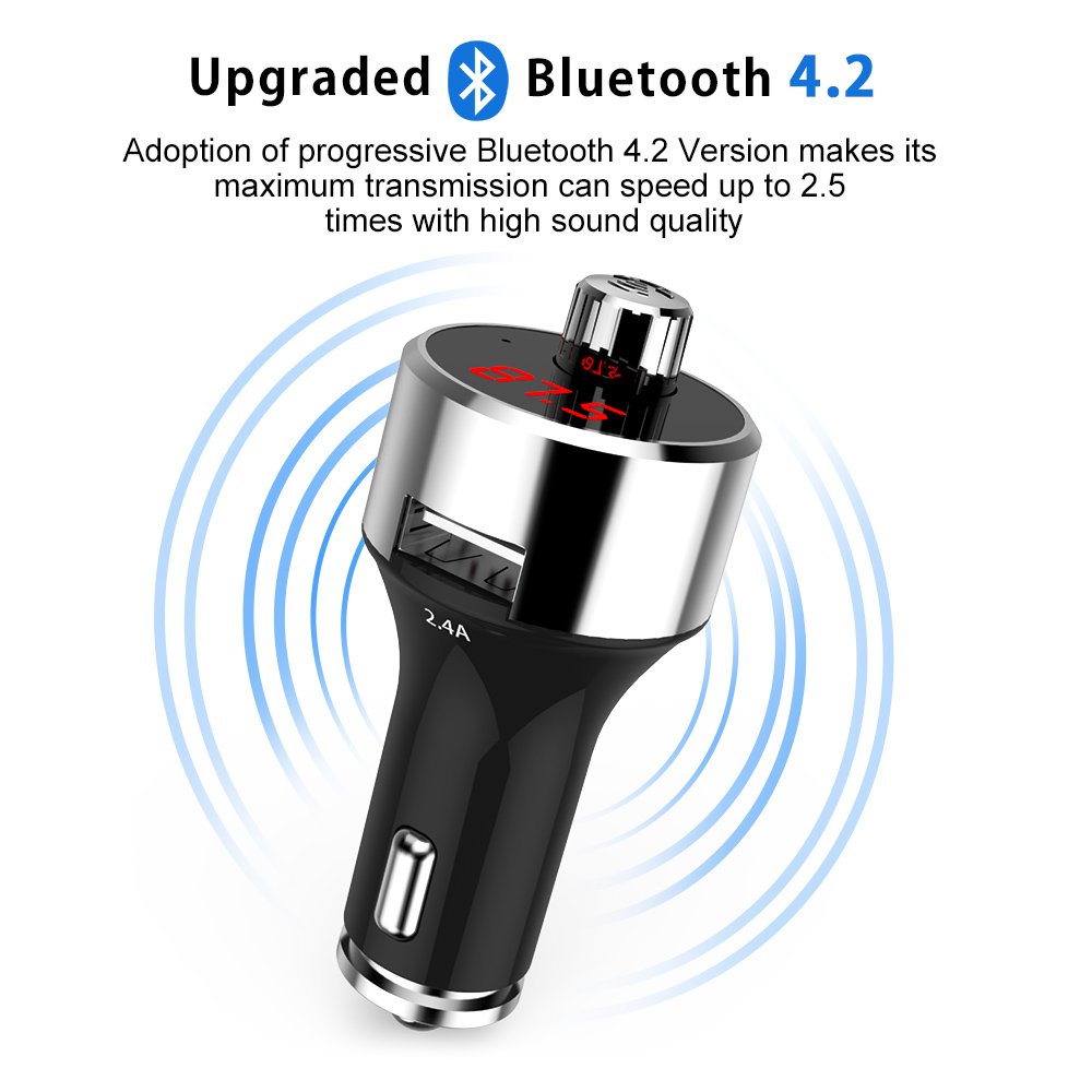 2023 Wireless Screen Display Handsfree Dual USB Ports Car Modulator Bluetooth FM Transmitter With Aux Bluetooth Car Kit