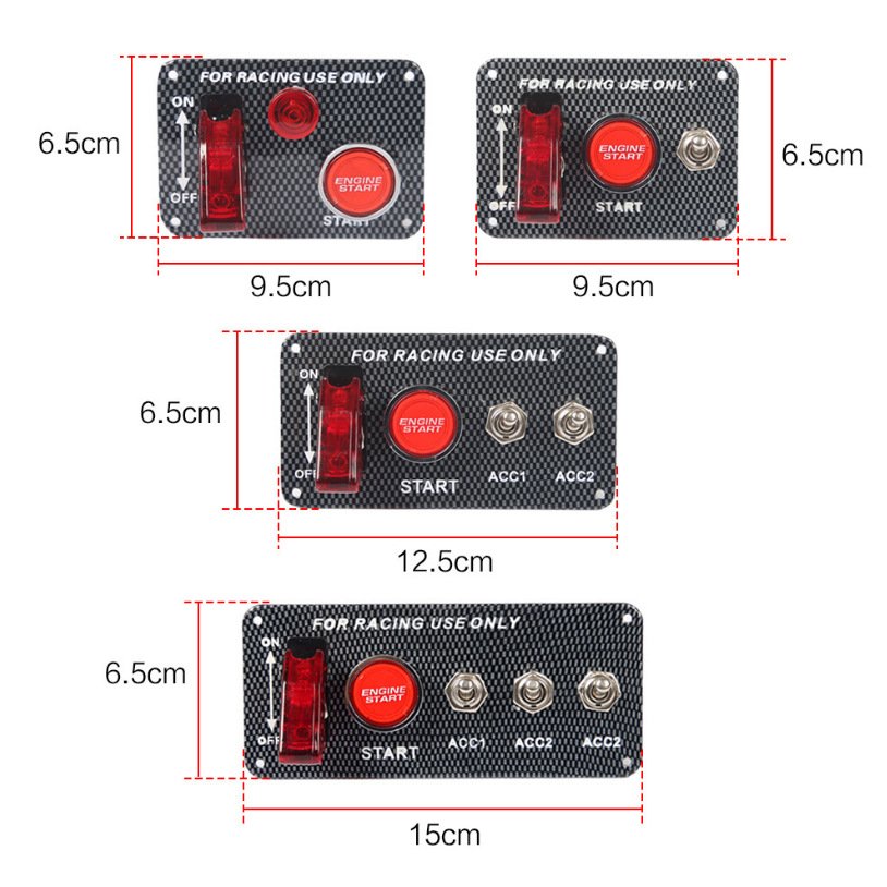 DC12V 20A Engine Start Push Button Switch Panel Race Car Ignition Accessory Part