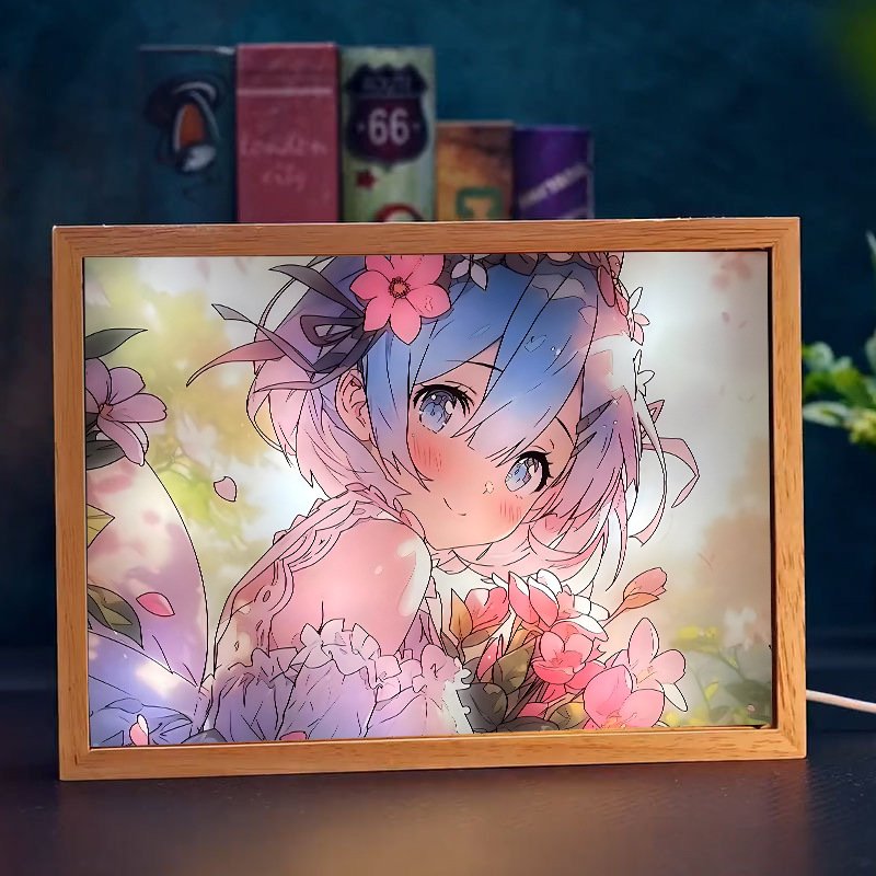 Hot Pet Anime Characters Led Decorative Light Painting Lamp Anime Three Color Light Glowing Photo Frame luminous Hanging Picture