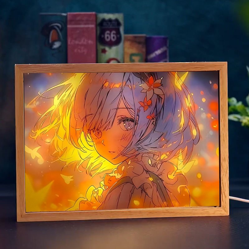 Hot Pet Anime Characters Led Decorative Light Painting Lamp Anime Three Color Light Glowing Photo Frame luminous Hanging Picture