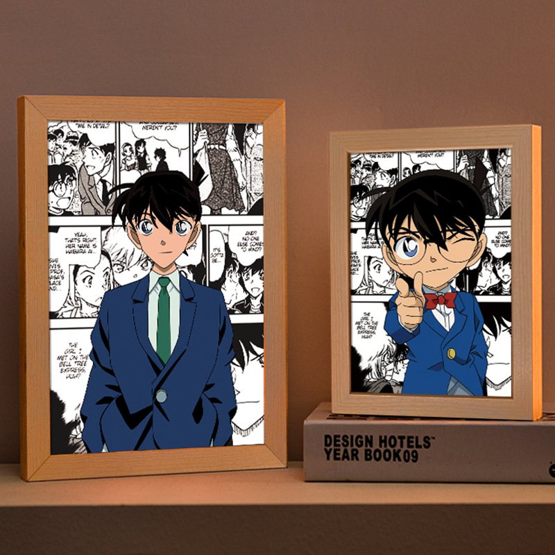 Hot Pet Anime Characters Led Decorative Light Painting Lamp Anime Three Color Light Glowing Photo Frame luminous Hanging Picture