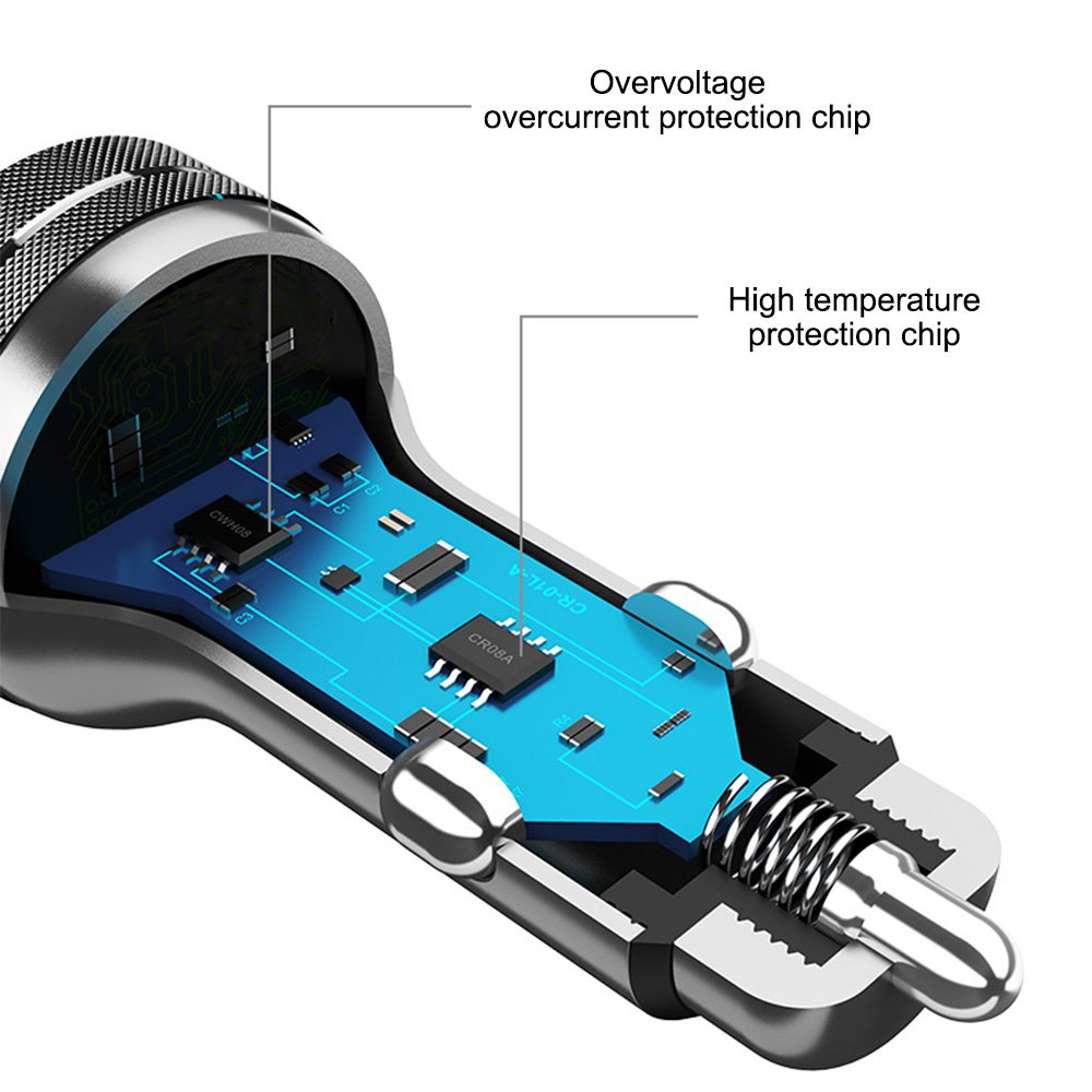 New Design Car Bluetooth Fm Transmitter Car Charger Mp3 Handsfree Bluetooth Car Kit Phone Music Usb Radio Version Aluminium Cell