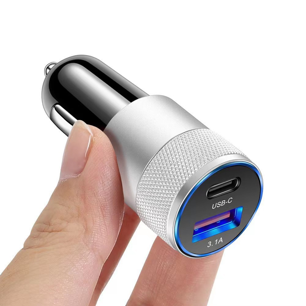 3.1A Fast Charging USB C Car Charger Fast Charging Type C Charger for iPhone 12 13 Pro Smart Phone Car Charger Adapter