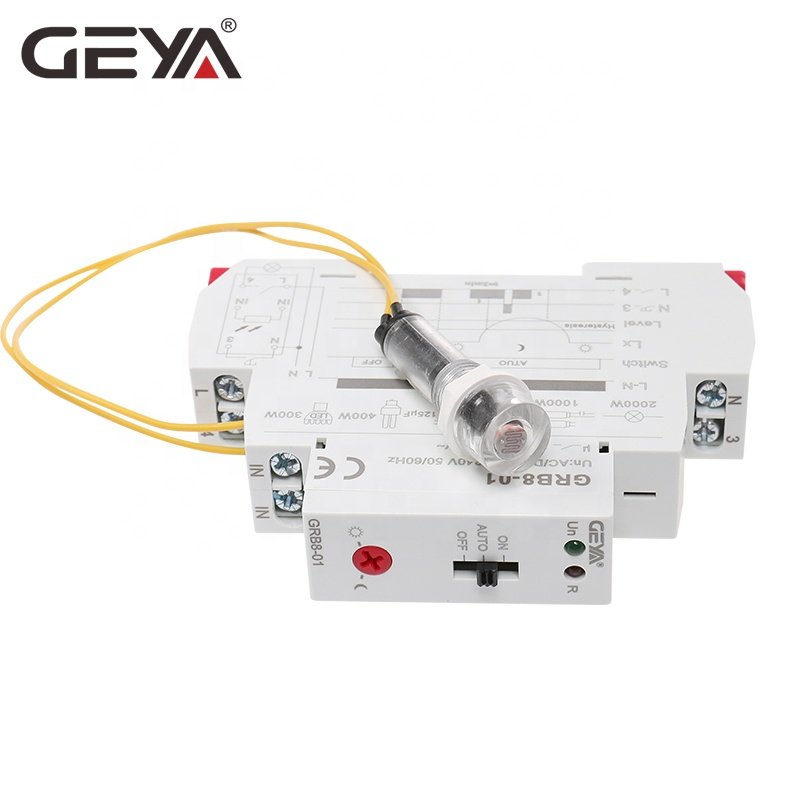 GEYA GRB8-01 Twilight Switch AC110V-240V Street Light Sensor Din Rail Modular Relay 16A Automatic Switching Relay