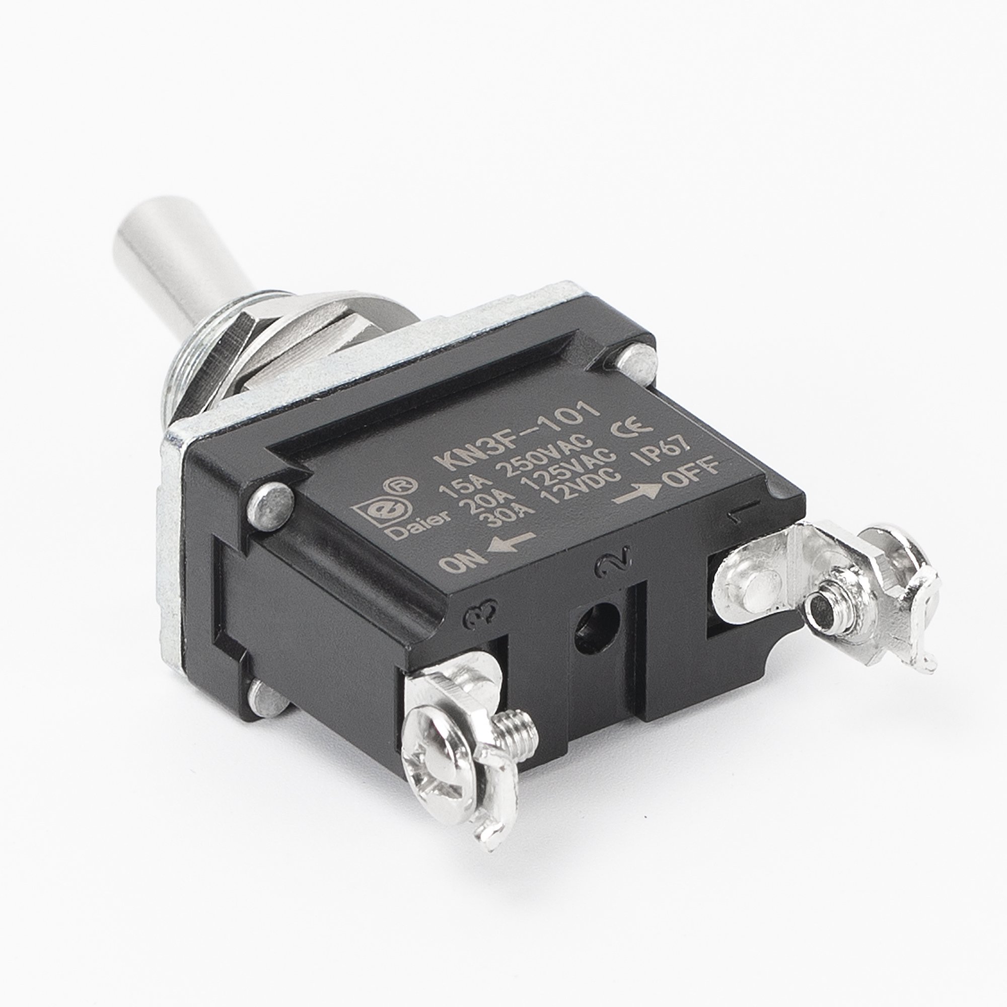 Heavy Duty 15A 250VAC 20A 125VAC 30A 12VDC Locking Toggle Switch Waterproof Metal SPST 2 Pin With IP67 Level Screw Terminal