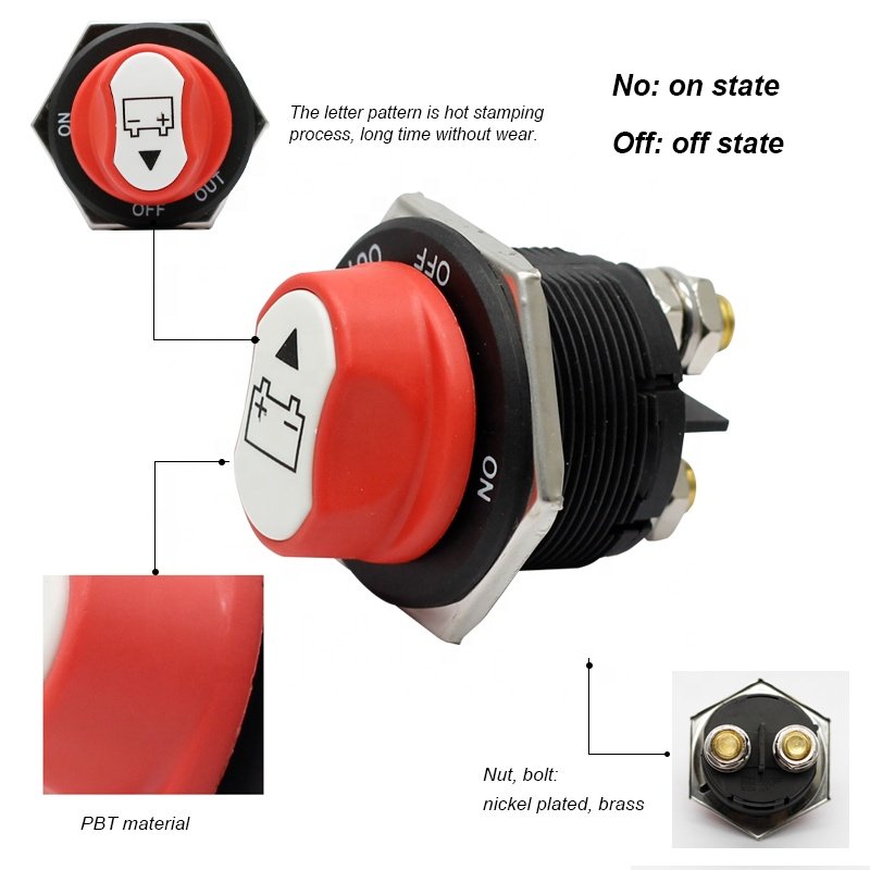 DC12V 24V 50A 100A 200A 300A Marine Boat Car RV Battery Disconnect Isolator Cut Off on Off Kill Switch