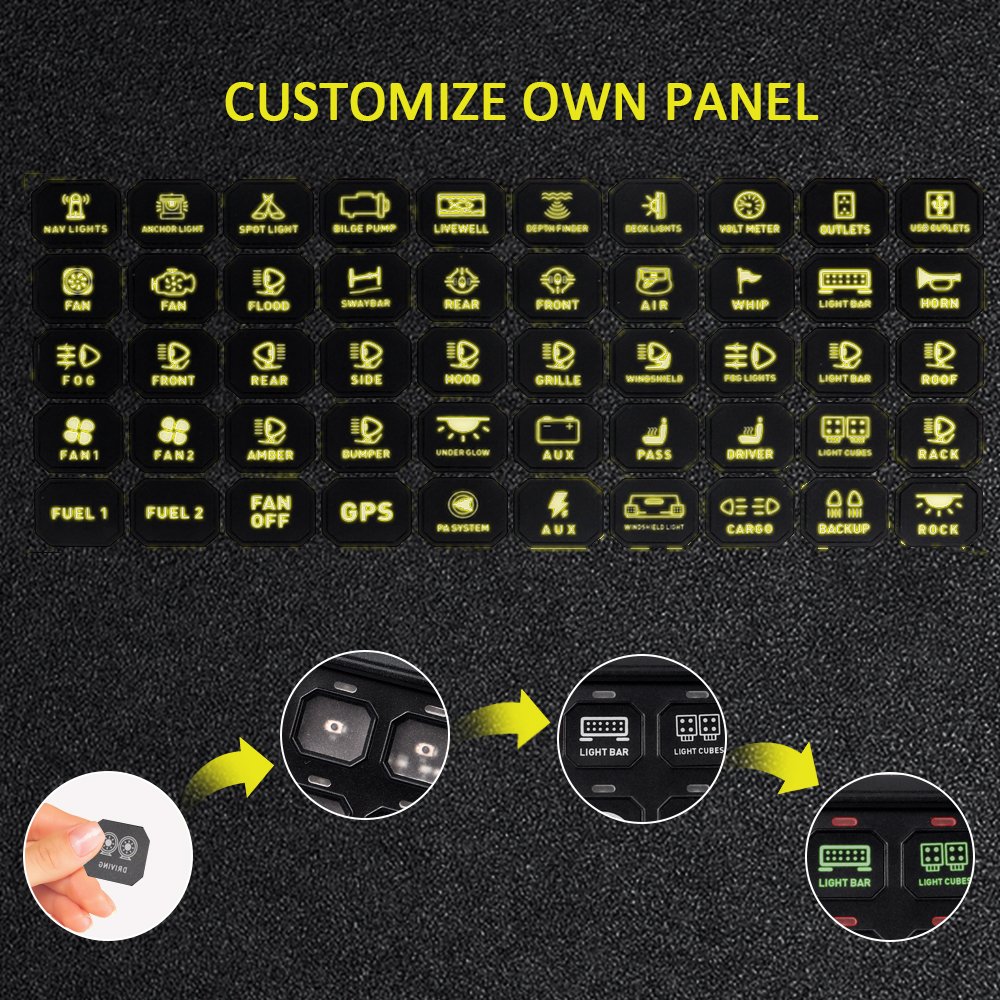 Car Waterproof Off-road Light Switch Pro 8 Gangs Switch Panel Controller with Circuit Control Box