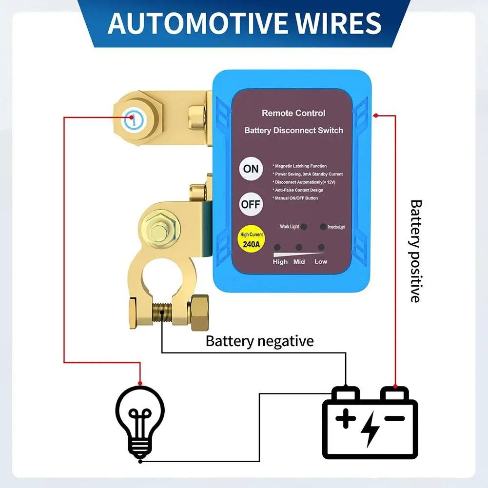 Auto Battery Breaker Anti-loss Leakage Protection Device Remote Control Battery Disconnect Switch