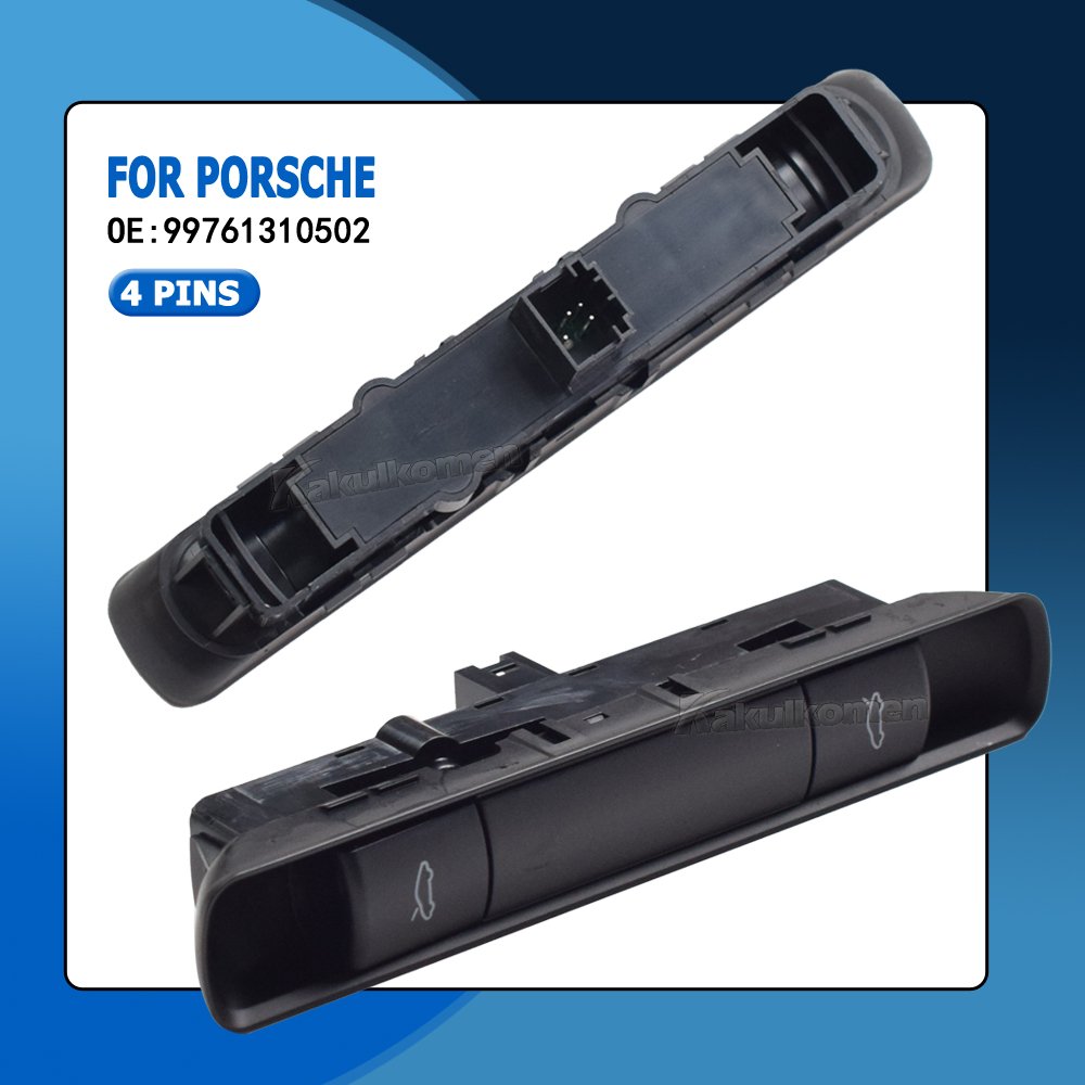 99761310502 4 Pin Car Trunk Lock Release Switch Boot Bonnet Release Button 99761310502A05 for Porsche 911 987 997 Boxster Cayman
