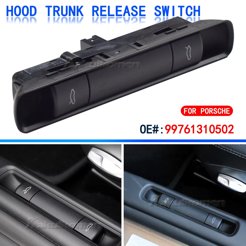 99761310502 4 Pin Car Trunk Lock Release Switch Boot Bonnet Release Button 99761310502A05 for Porsche 911 987 997 Boxster Cayman