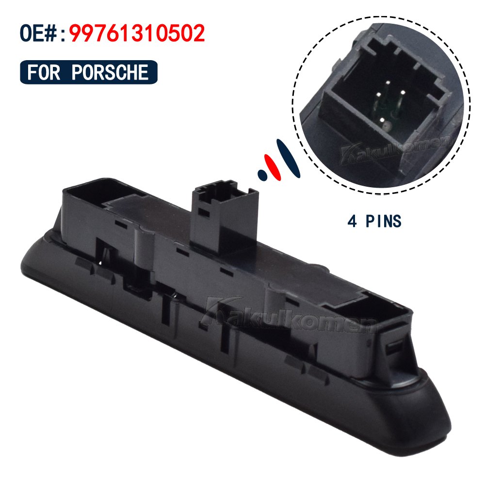 99761310502 4 Pin Car Trunk Lock Release Switch Boot Bonnet Release Button 99761310502A05 for Porsche 911 987 997 Boxster Cayman