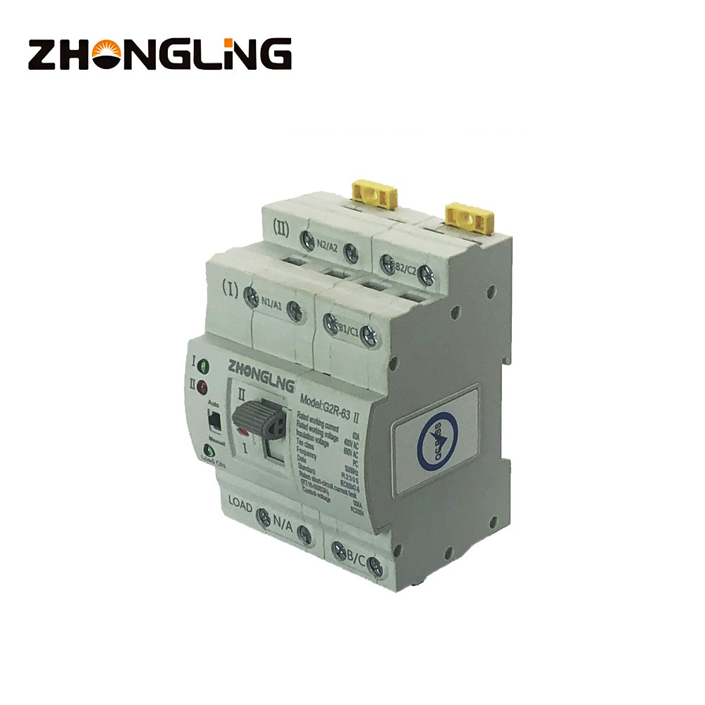 Dual Power Automatic Transfer Switch ZHONGLING 4 Poles G2R-63 4P Small ATS Switch 63 a for Generator Part