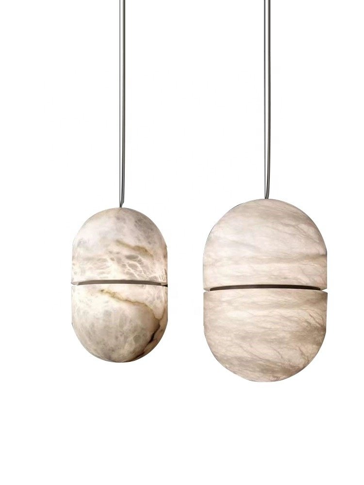 Bedside Stairs Hot Sales CE Approval Alabaster Ball Pendant Light Modern Dining Table Pendant Lamp