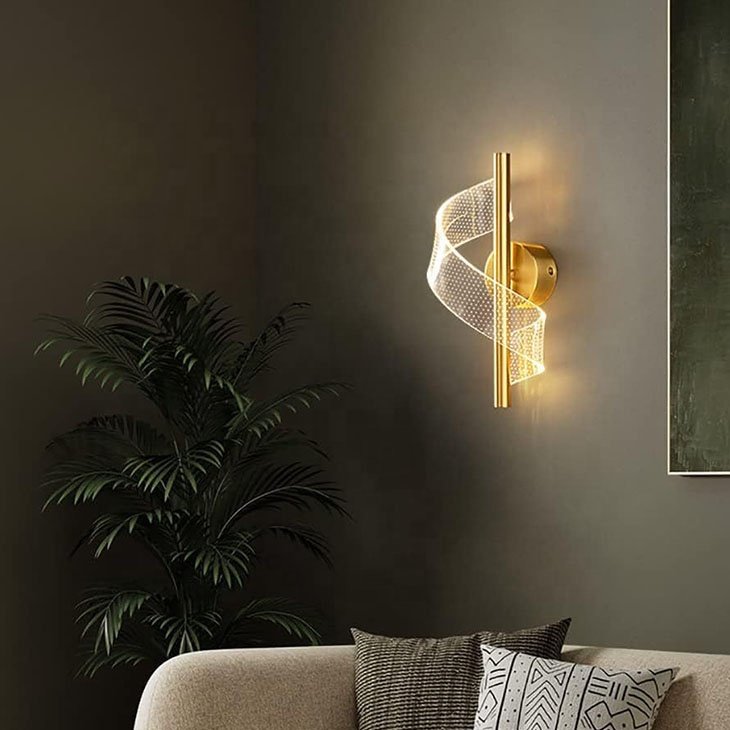 5W Led Changeable Color Black Golden Acrylic Sconces Led Wall Lights for Corridor Aisle