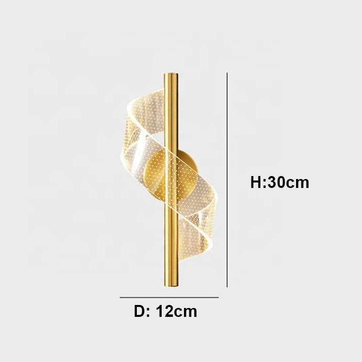 5W Led Changeable Color Black Golden Acrylic Sconces Led Wall Lights for Corridor Aisle