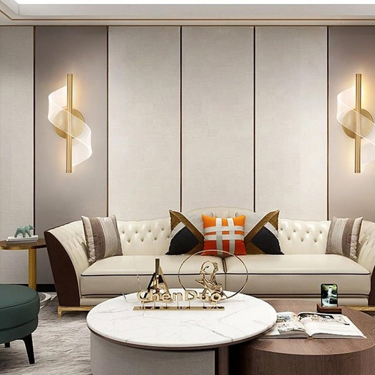 5W Led Changeable Color Black Golden Acrylic Sconces Led Wall Lights for Corridor Aisle