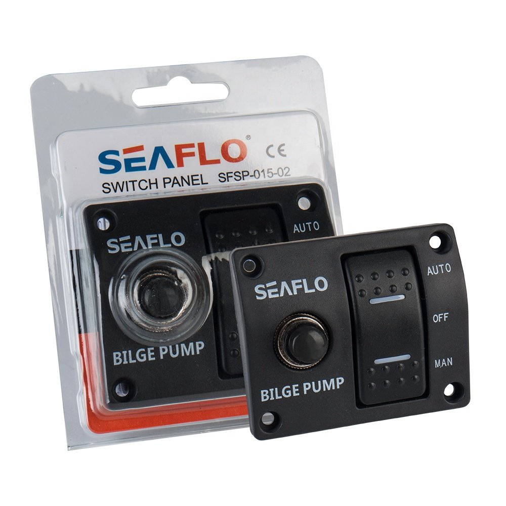 SEAFLO 3 Way Bilge Pump Switch Panel 12v 24v Motorized Circuit Breaker