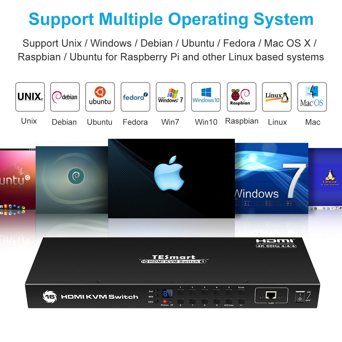 TESmart Chinese Manufacturer Sale Hdmi 16 Port Kvm Switch With One Monitor