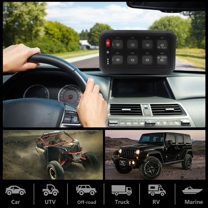 Hot Selling Hotto Smart Rgb 8 Gang Switch Panel for Car Switch Panel
