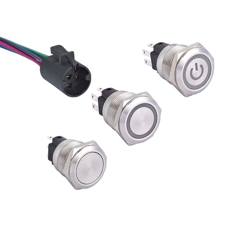 ONPOW Anti-vandal Waterproof Metal Push Button Switches Illuminated Push Button Switch With Pigtail