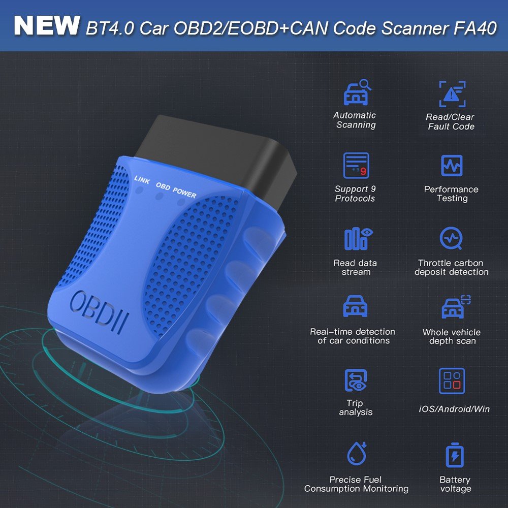 FA40 Advanced OBD2 Scanner Code Reader Diagnostic Tools Car Scanner Obd2 Suitable for More Cars