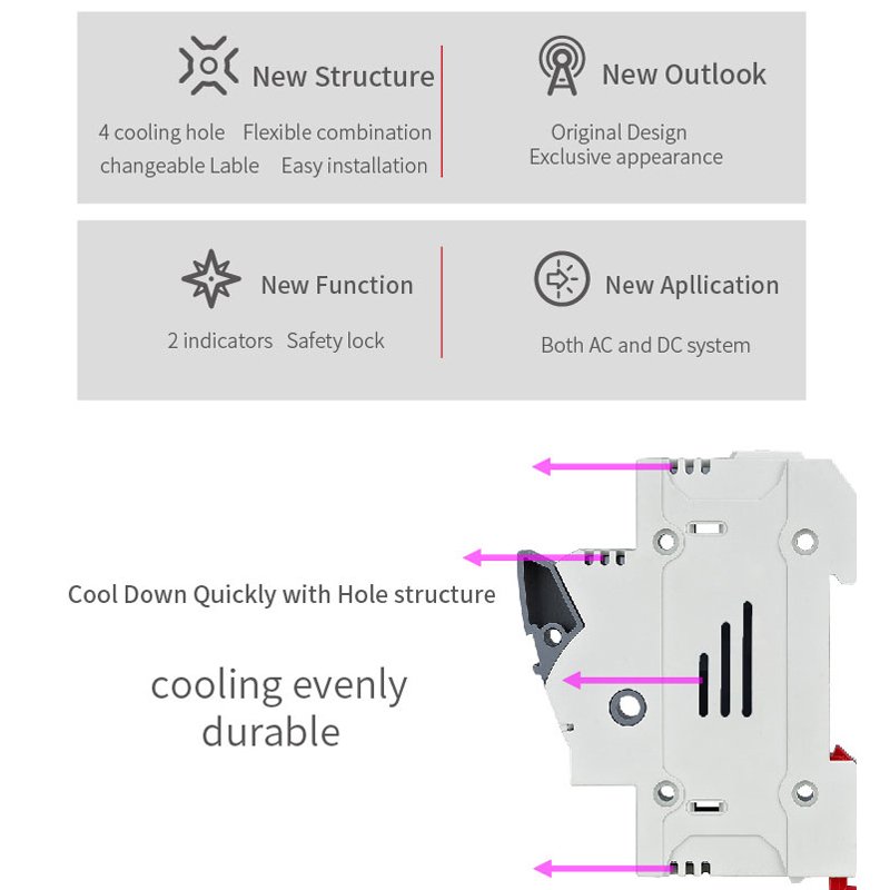 2P 32A 60 Amp Solar DC Isolator Disconnect Switches Box Plastic Manual Changeover Switch Industrial Use 100A Max Current 250V