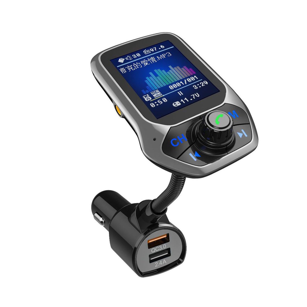 T43 BT 5.0 FM Transmitter Car Modulator Voiture MP3 Radio Player Receiver Double USB Quick Charger QC3.0 Lossless Music