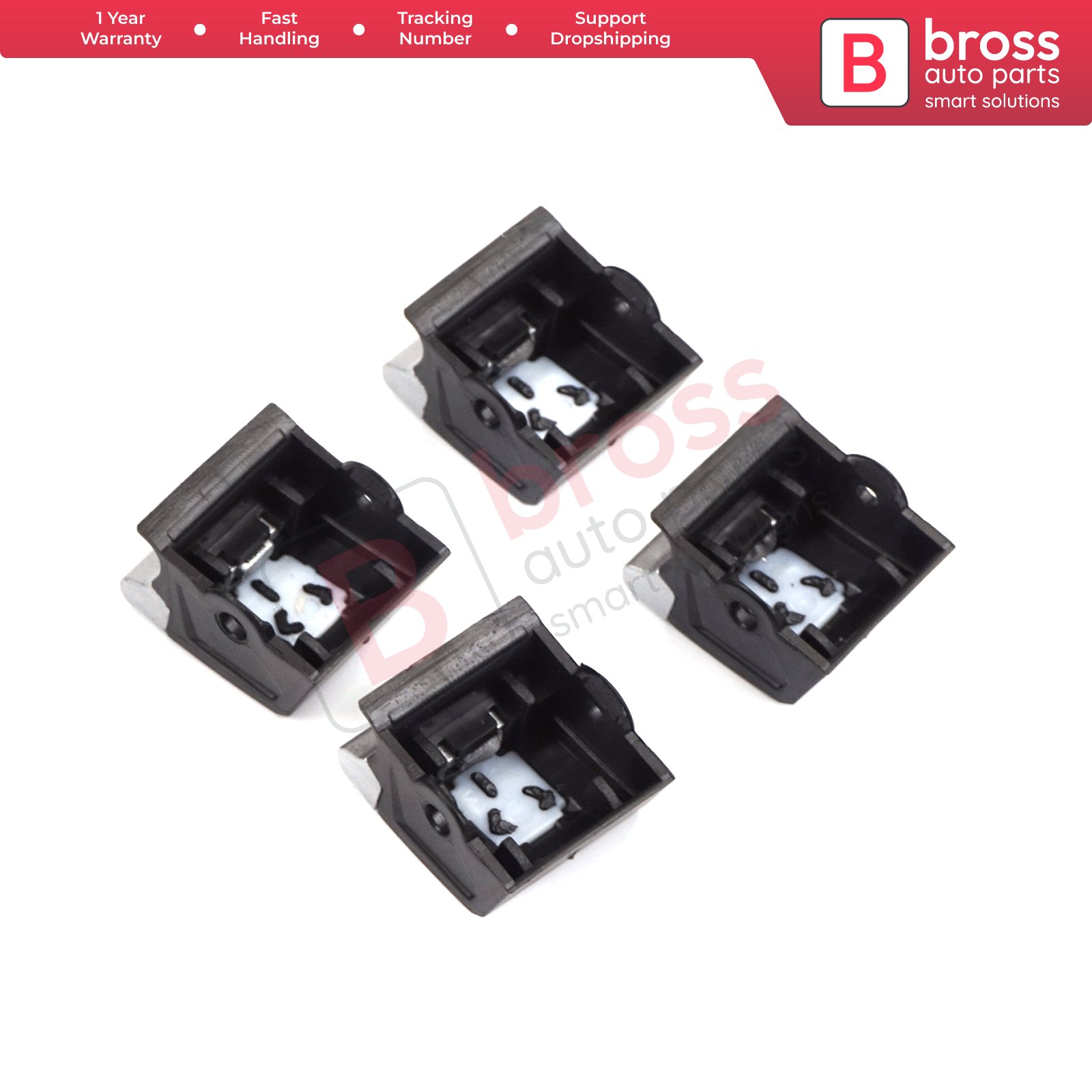 BDP1211-2 4 Piece Window Lifter Switch Repair Button Cover for Clio MK5 Captur MK2 5-Doors 254107001R Bross Auto Parts