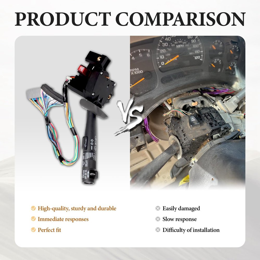 Multi-Function Car Combination Switch for 95-00 Tahoe Blazer Suburban K1500 with Turn Signal Wiper Washers Hazard Switch
