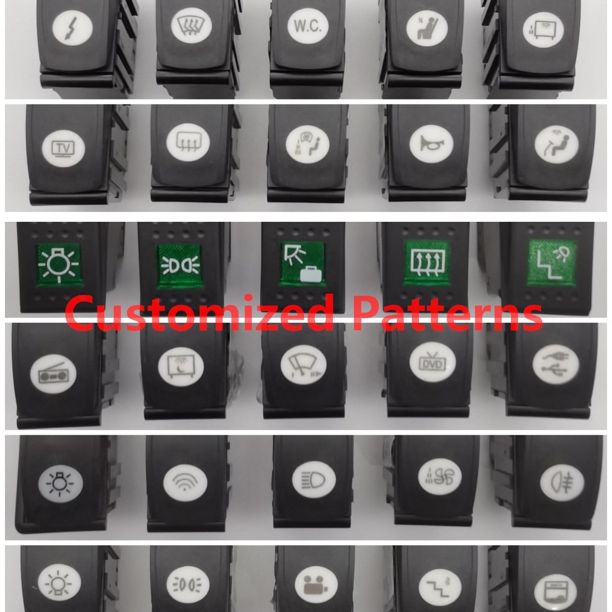 Bus Rocker Switches Dashboard Button for Auto Bus Truck Car Boat RV Caravan