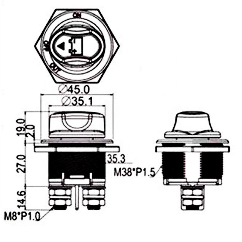 Waterproof Dpdt Auto 50-200A Dual Car Vehicle RV Marine Boat Battery Isolator Master Switch Disconnect Power Cut Off Kill