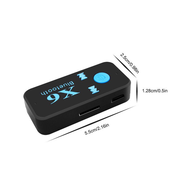 X6 4.1 EDR Bluetooths Bt 4.1V Wireless Aux Audio Receiver Adapter 3.5mm Handsfree Car Kit TF Card Play Music Receiver With MIC