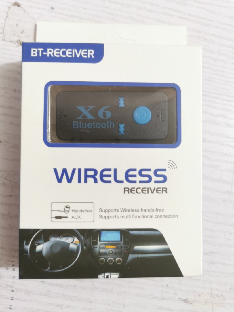 X6 4.1 EDR Bluetooths Bt 4.1V Wireless Aux Audio Receiver Adapter 3.5mm Handsfree Car Kit TF Card Play Music Receiver With MIC