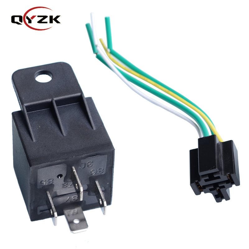 Auto Switches & Starters Relay 12V 40AMP 4 Pin With Plastic Bracket and Hot Wires Harness Socket SPST NO Automotive Car Relay