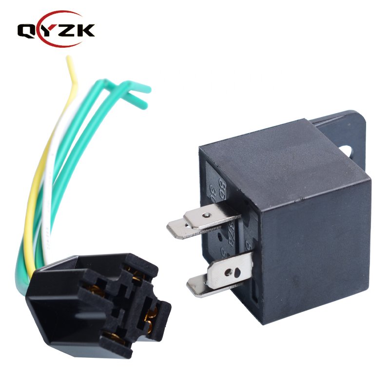 Auto Switches & Starters Relay 12V 40AMP 4 Pin With Plastic Bracket and Hot Wires Harness Socket SPST NO Automotive Car Relay