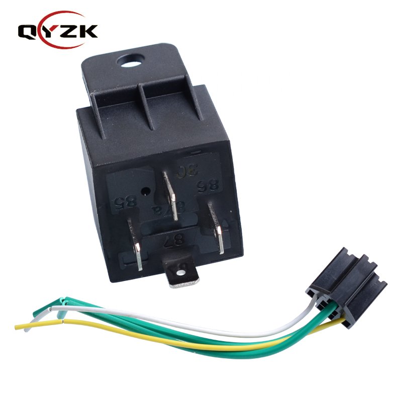 Auto Switches & Starters Relay 12V 40AMP 4 Pin With Plastic Bracket and Hot Wires Harness Socket SPST NO Automotive Car Relay
