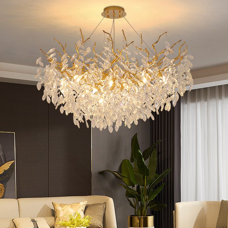 Spring Layer Golden Special Round New Led Ceiling Lamp Modern for Living Room Dining Room Big Hotel Chandelier Lighting