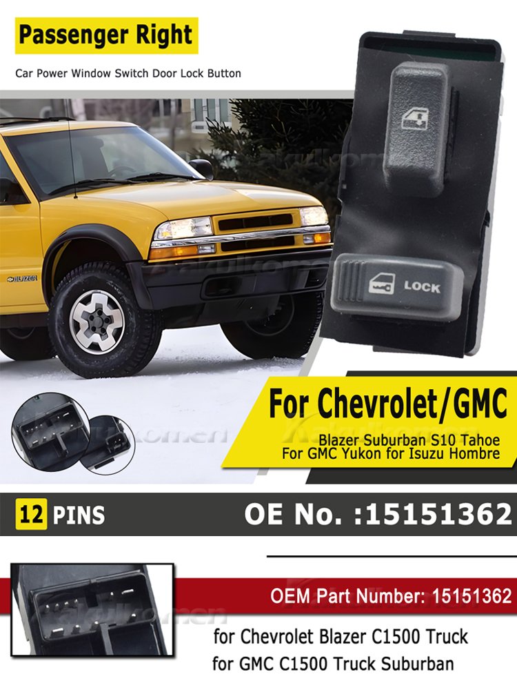 SORGHUM 15151356 15151362 for Chevrolet Blazer Suburban S10 Tahoe for GMC Jimmy Car Electric Power Master Window Switch 2 Doors